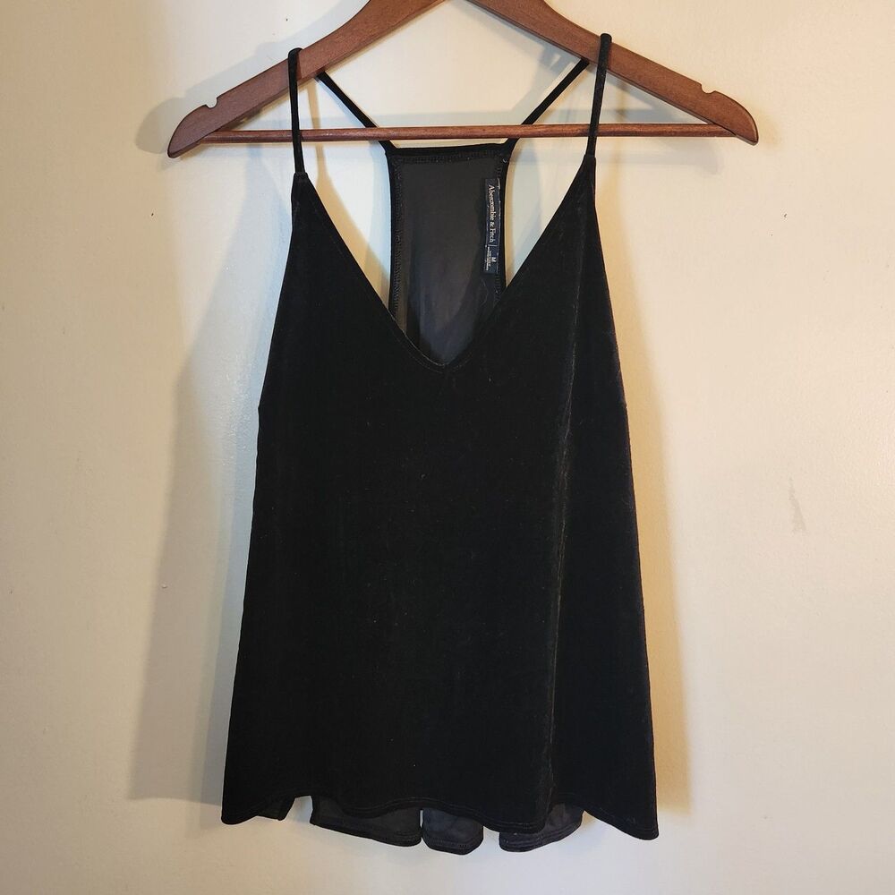Abercrombie & Fitch Velvet Slip Cami Top Sz M Y2K 90s Witchy Dark Feminine Flowy